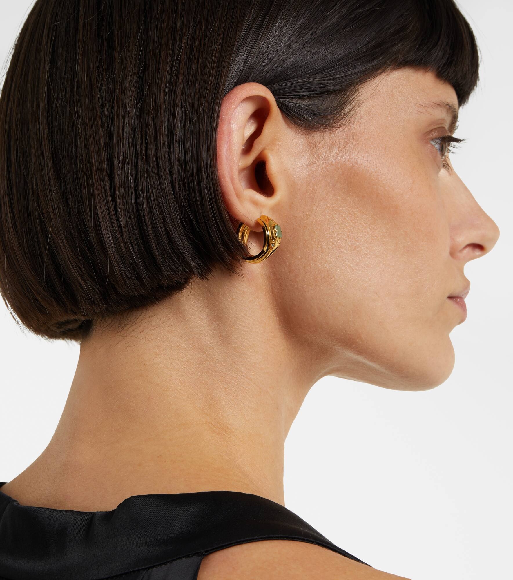 ☆関税込み☆【LOEWE】 Snake sterling silver hoop pierce Snake sterling silver hoop earrings in gold - Loewe | Mytheresa