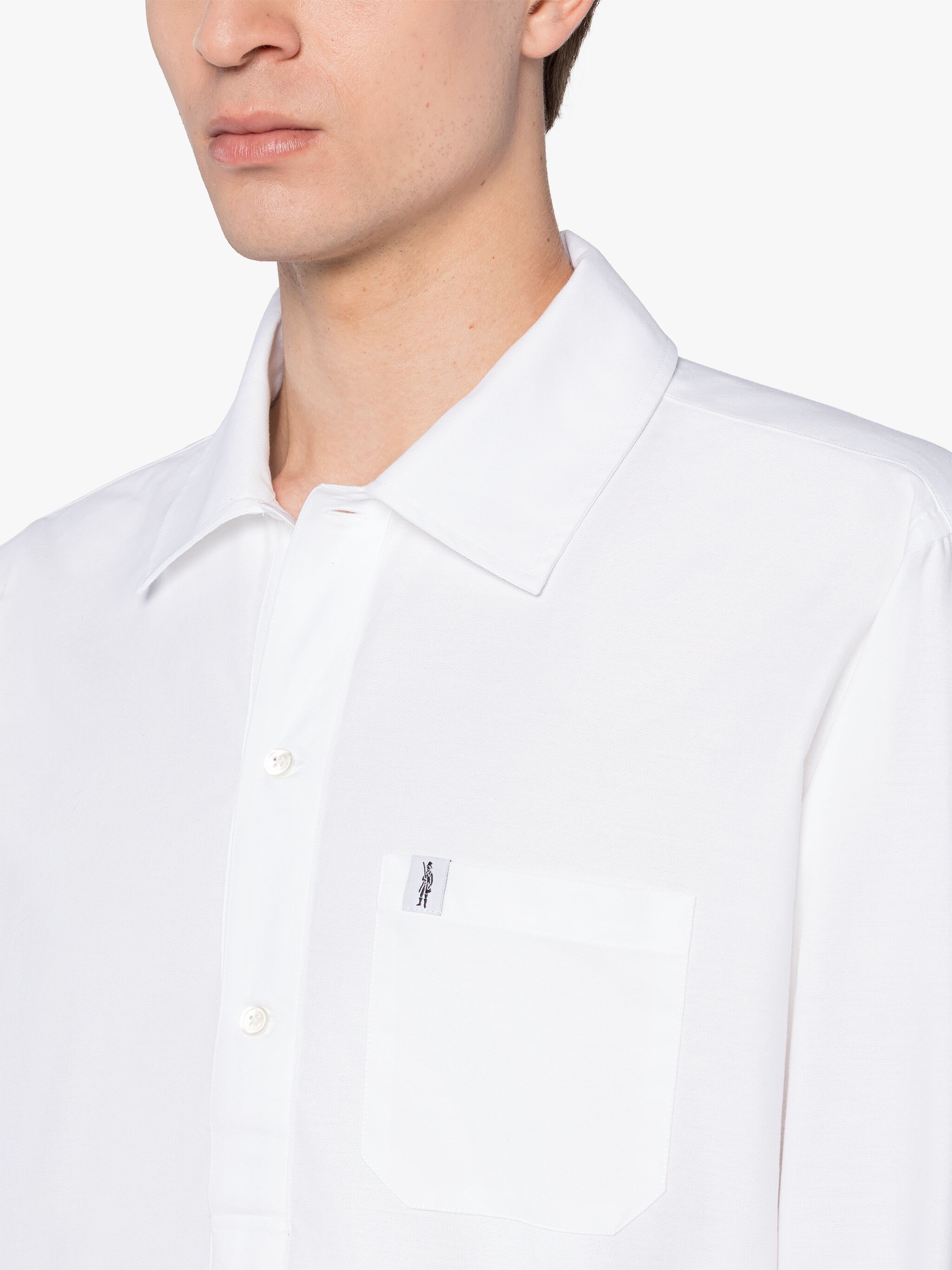 MILITARY WHITE COTTON SHIRT - 5