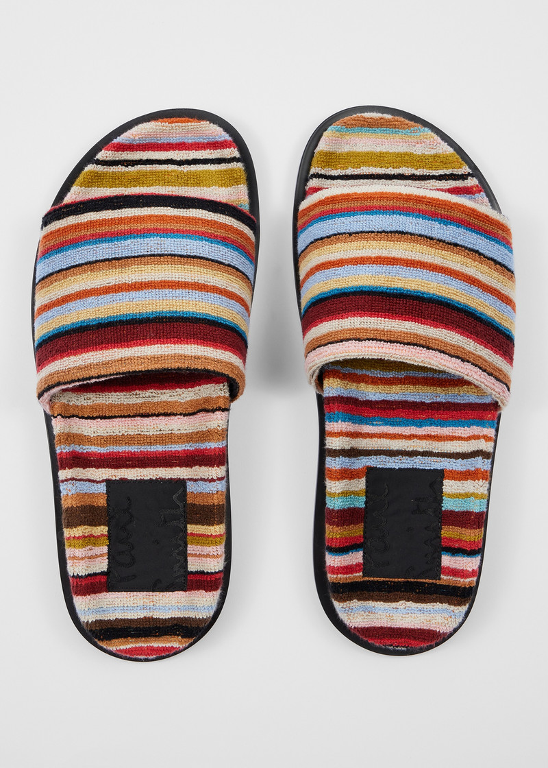 'Signature Stripe' Towelling 'Dru' Slides 6