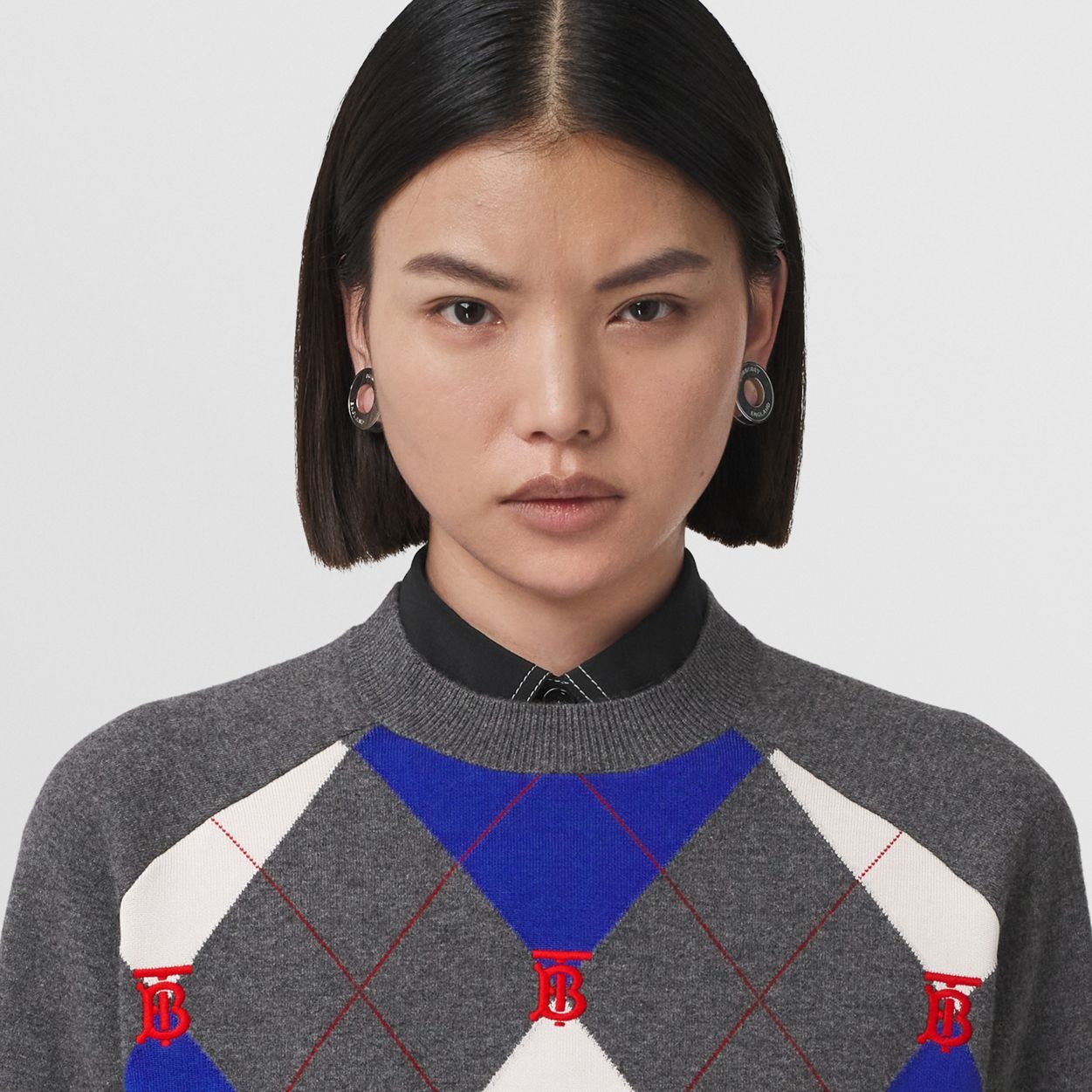 Argyle Intarsia Cashmere Blend Sweater - 3