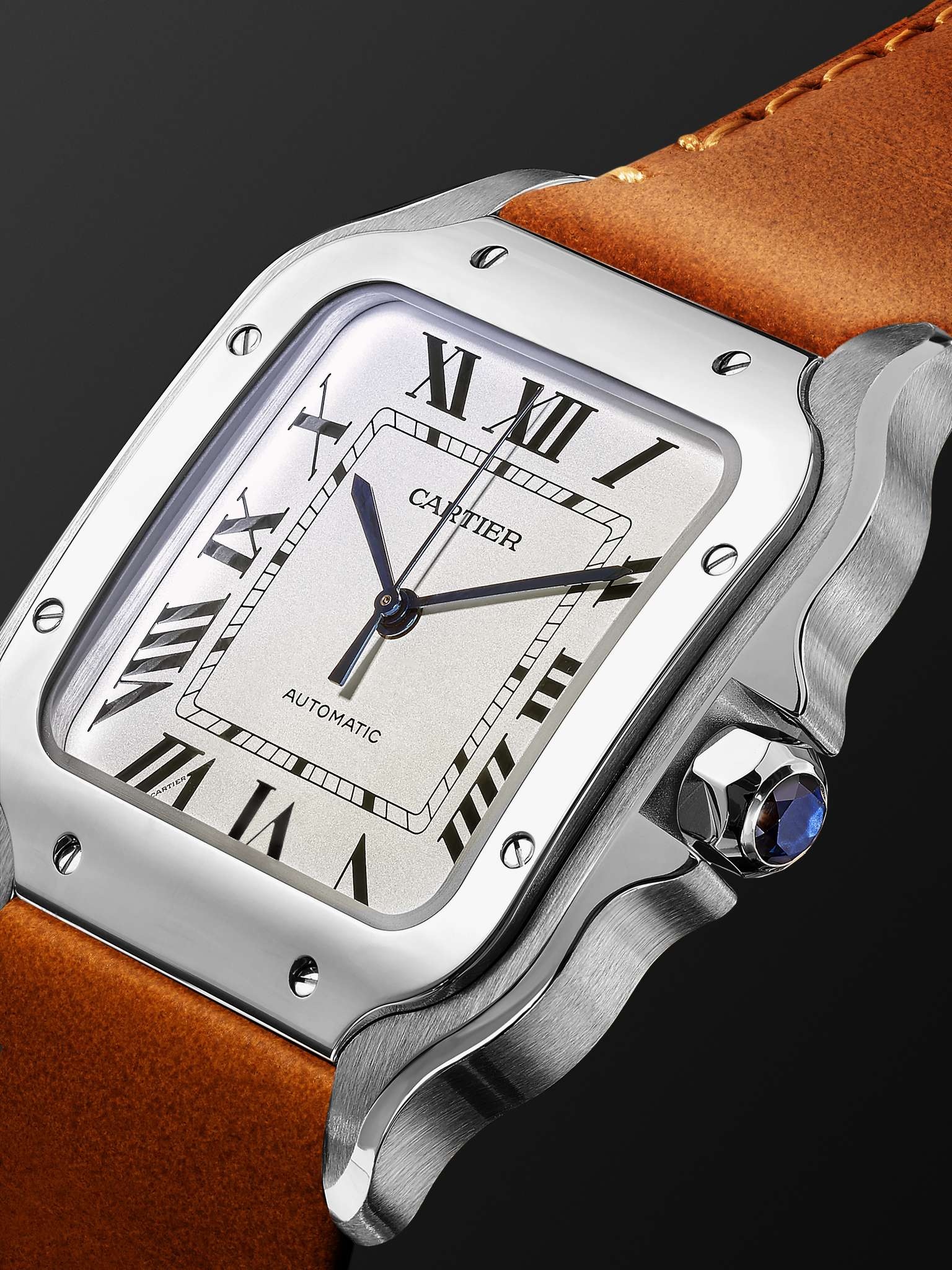 Santos Automatic 35.6mm Interchangeable Stainless Steel and Leather Watch, Ref. No. WSSA0010 - 4