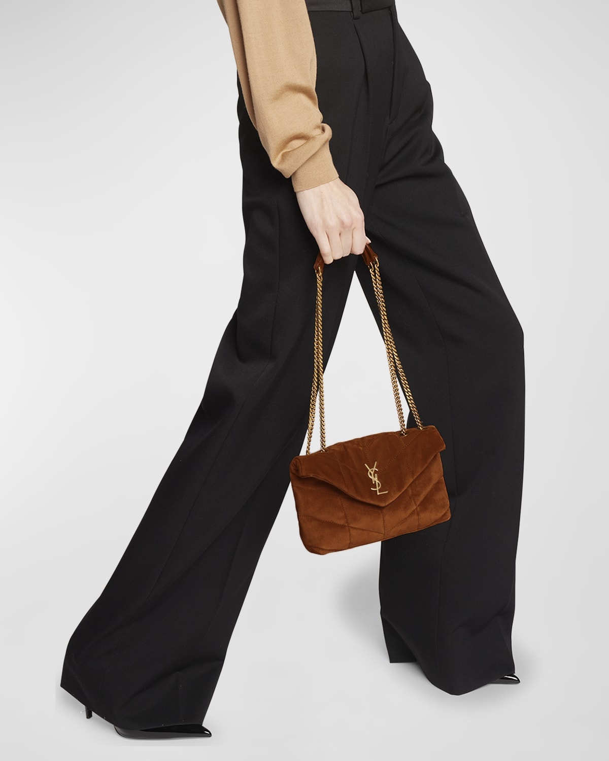 Lou Puffer Toy YSL Crossbody Bag in Quilted Suede - 5
