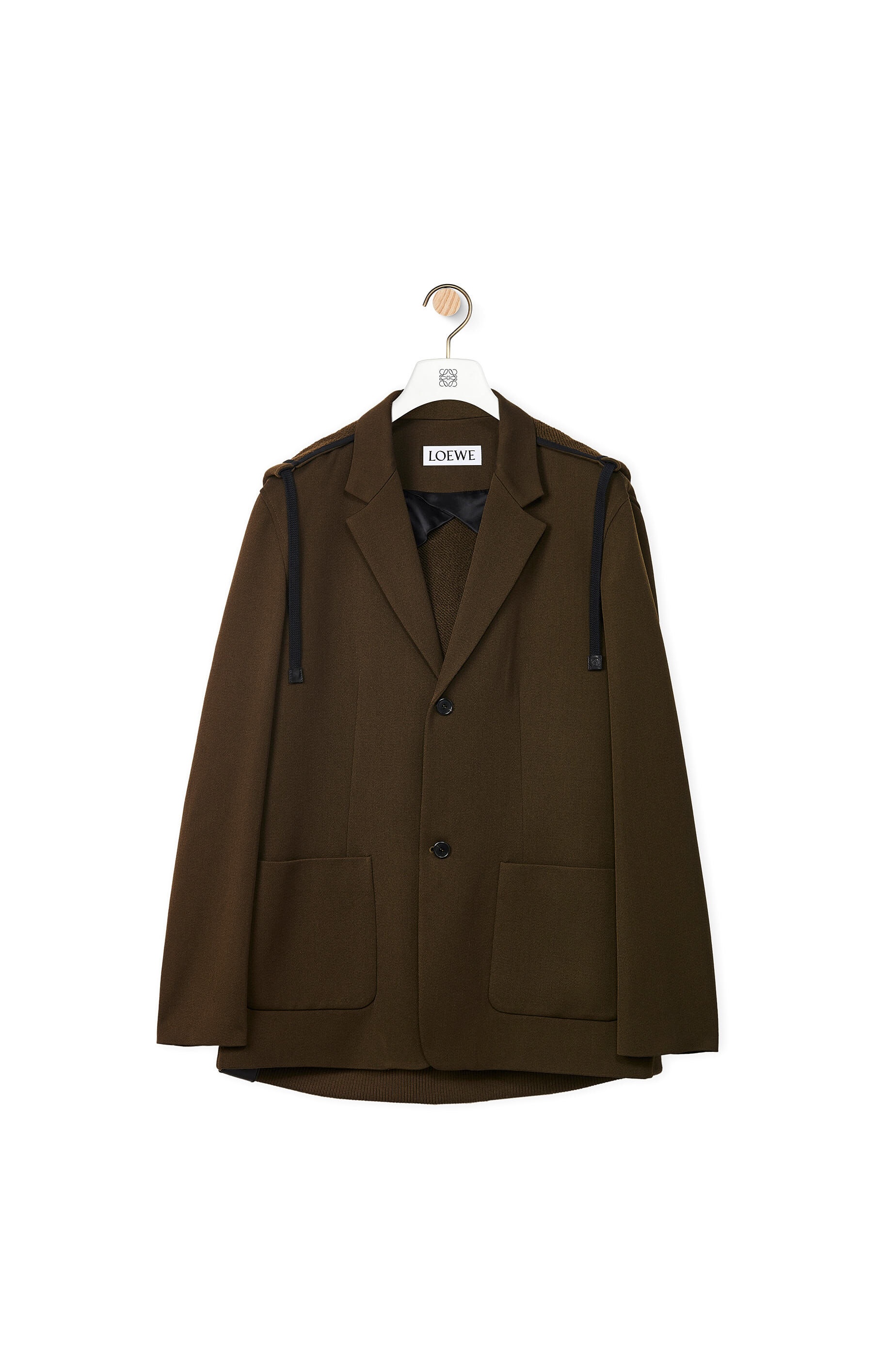 Hybrid hooded jacket in wool - 1