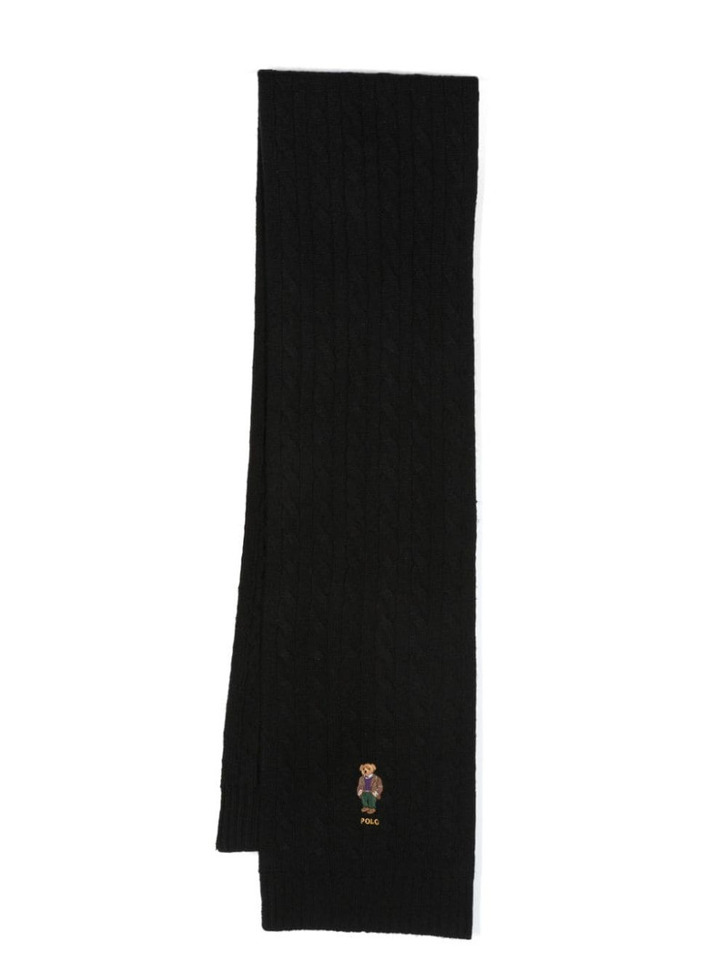 Polo Bear cable-knit scarf 1