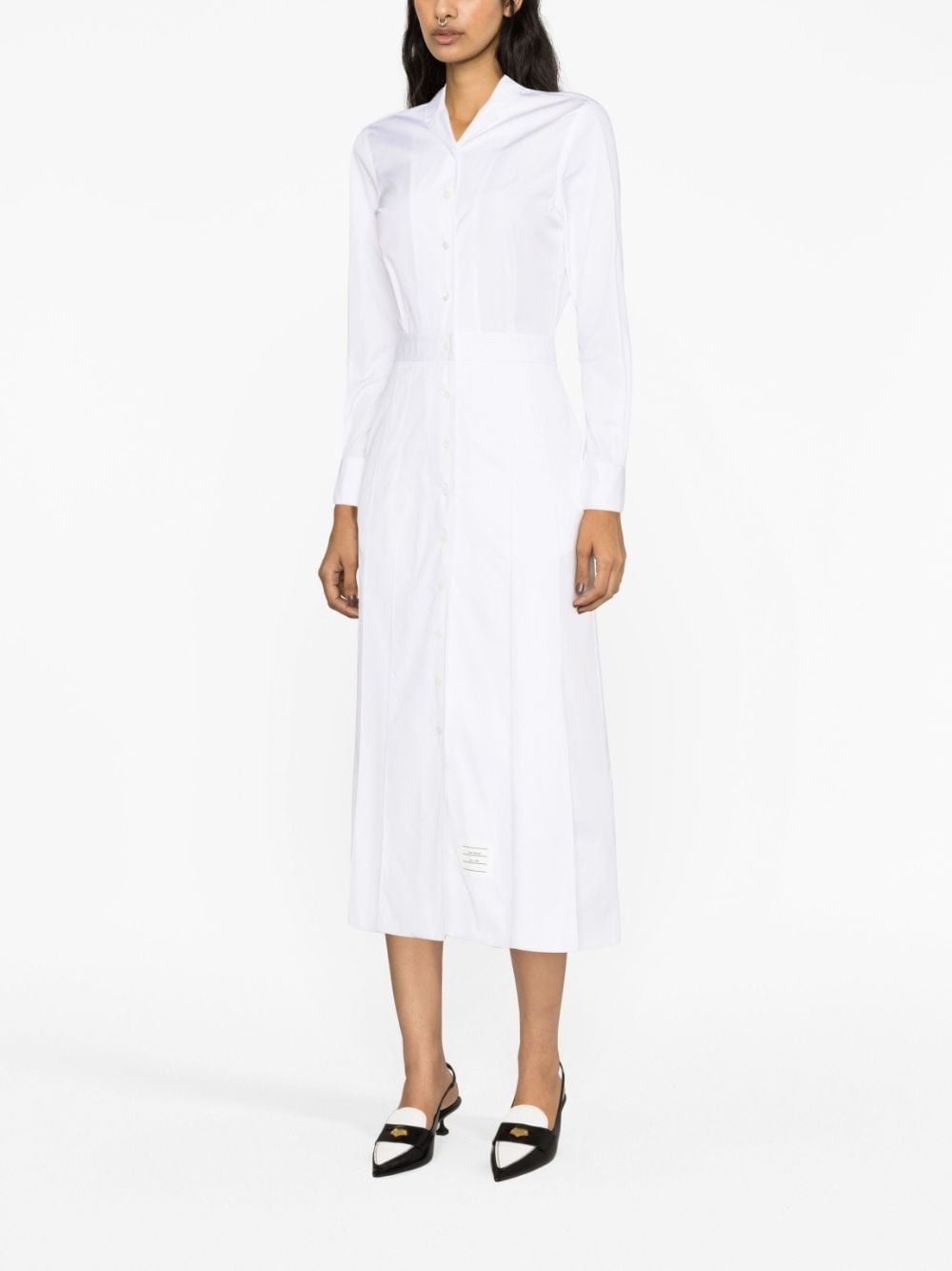 pleated poplin shirtdress - 4