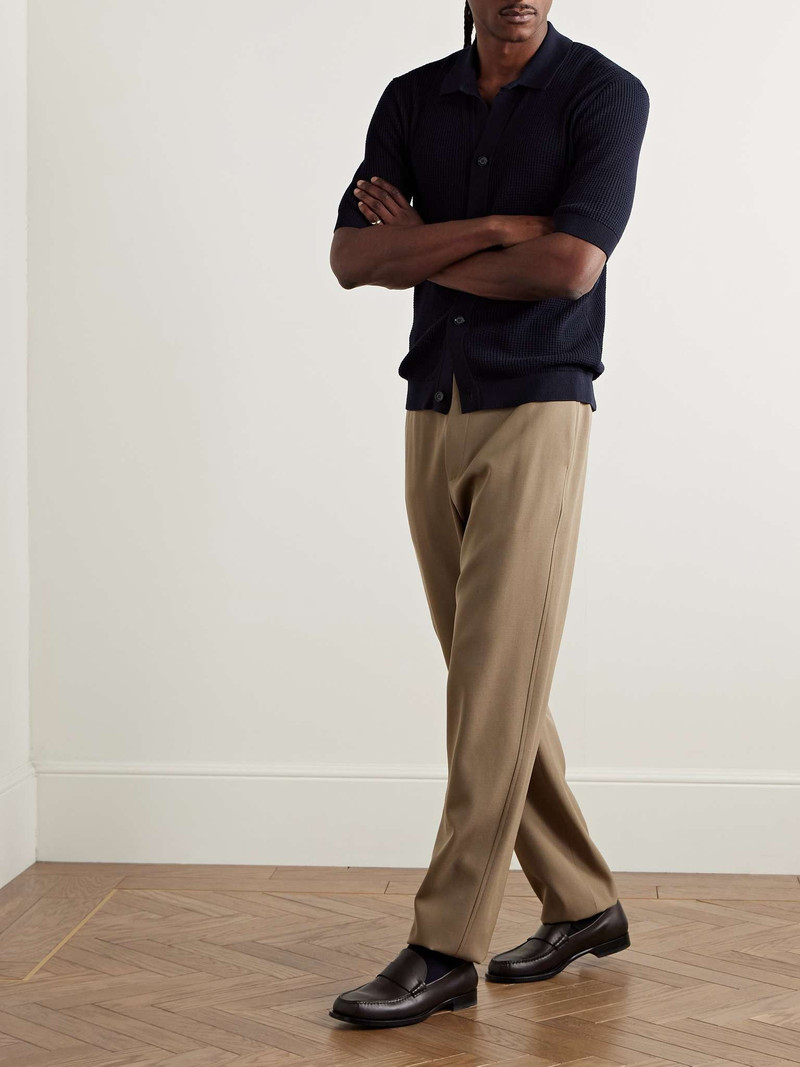 LARDINI Els Slim-Fit Waffle-Knit Cotton Shirt outlook