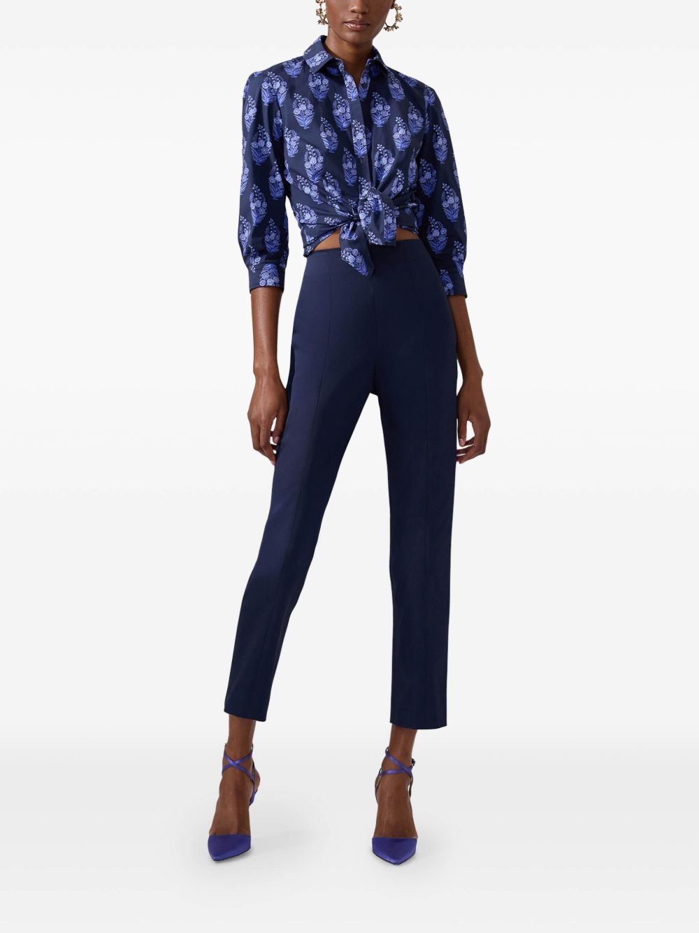 floral-print peplum-hem shirt - 2