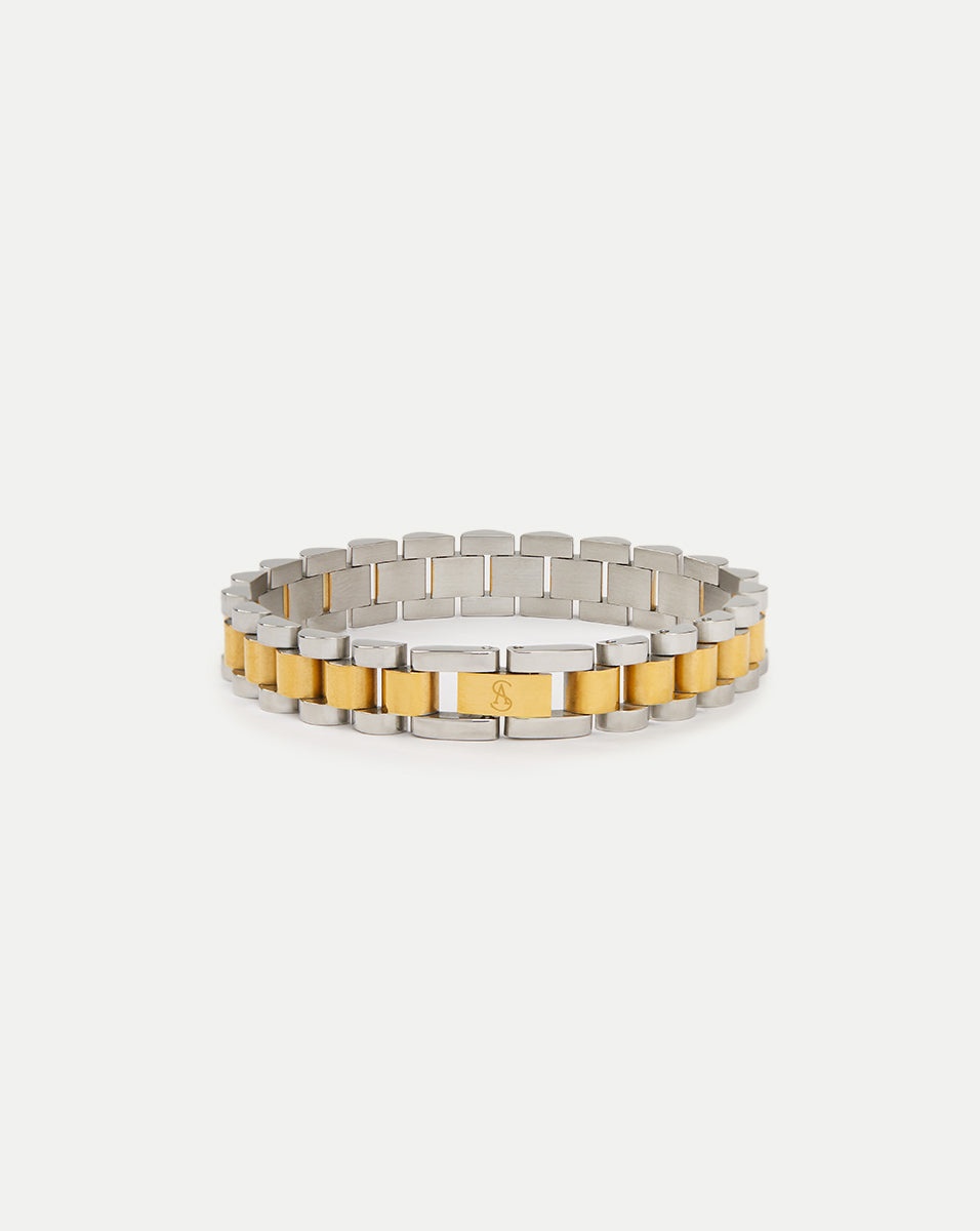 GOLD AND SILVER WATCH BAND BRACELET - 6