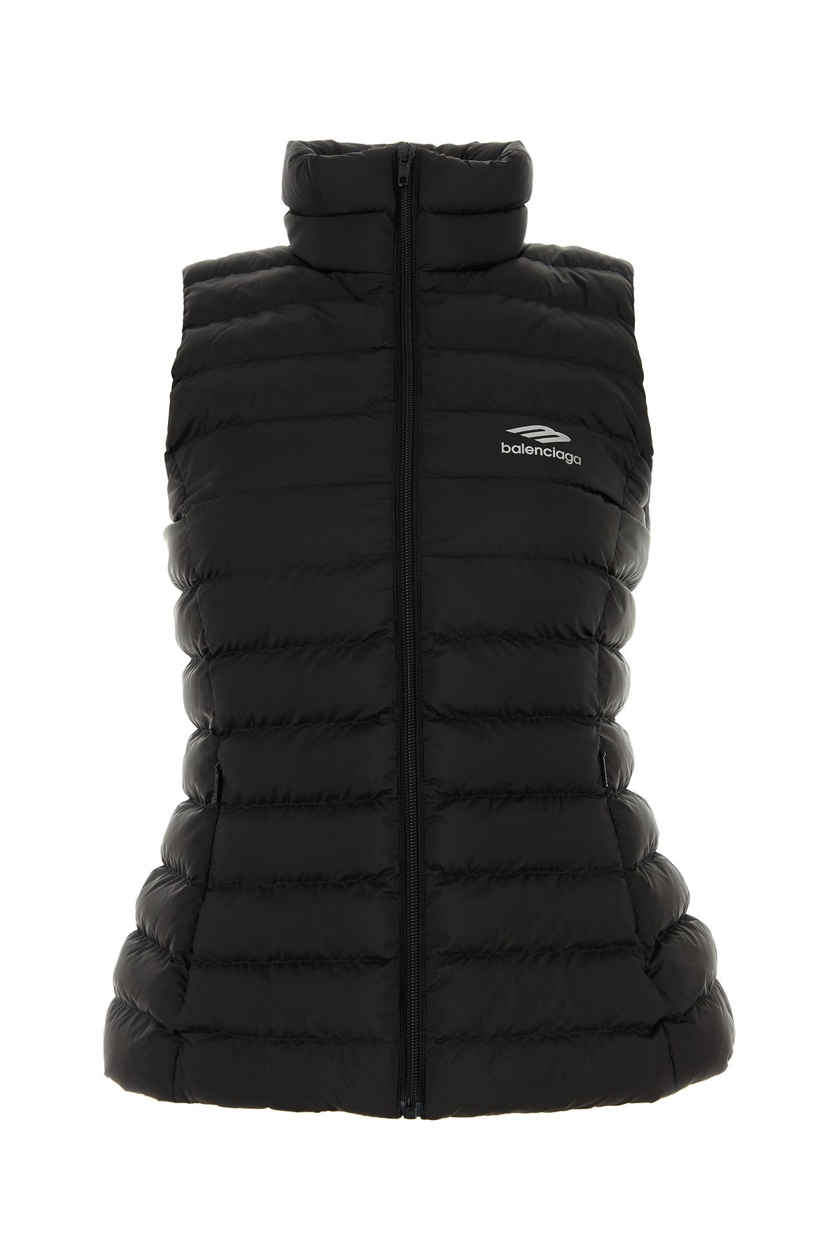 Black nylon sleeveless jacket - 1