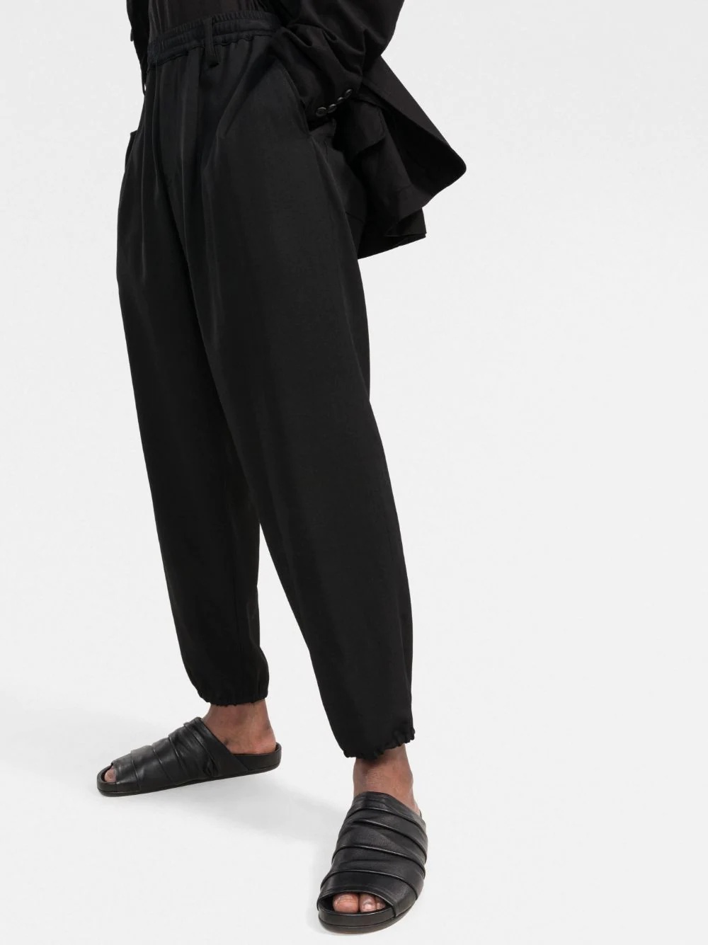 gathered-detail elasticated-waistband trousers - 3