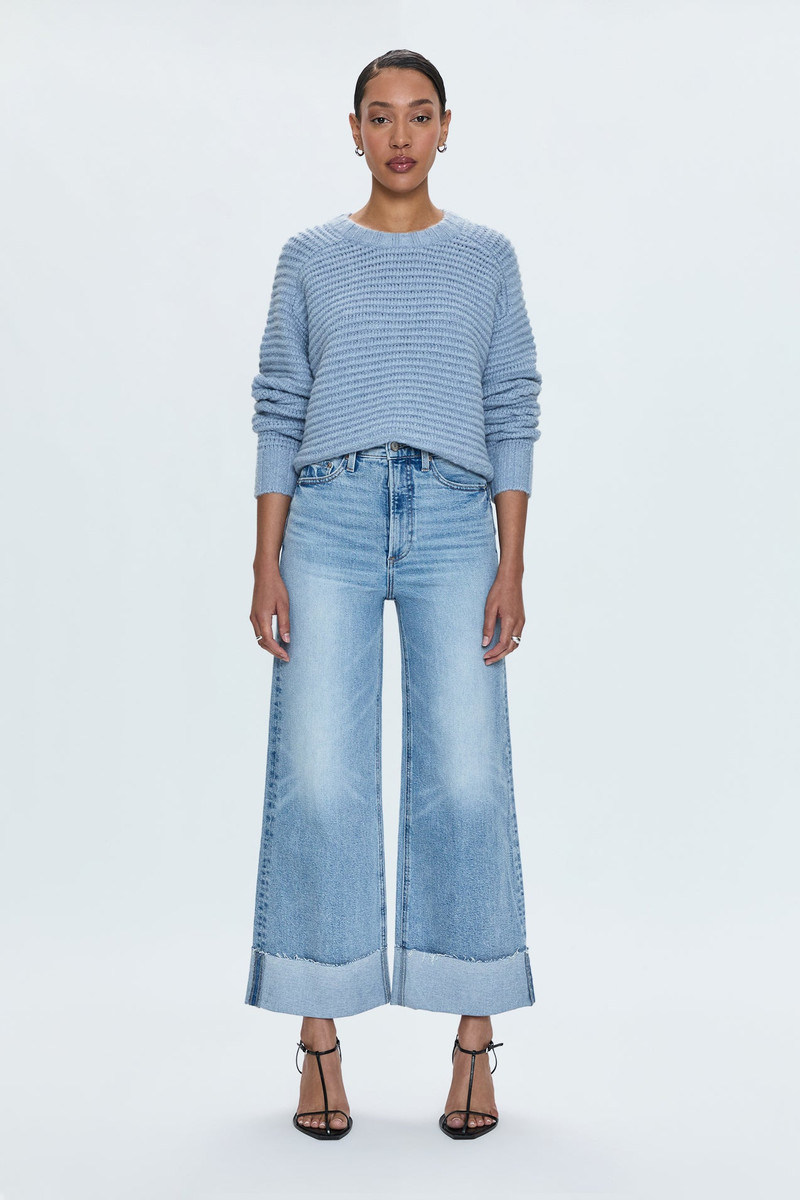 LANA HIGH RISE ULTRA WIDE LEG JEAN - SNOWCAT 1