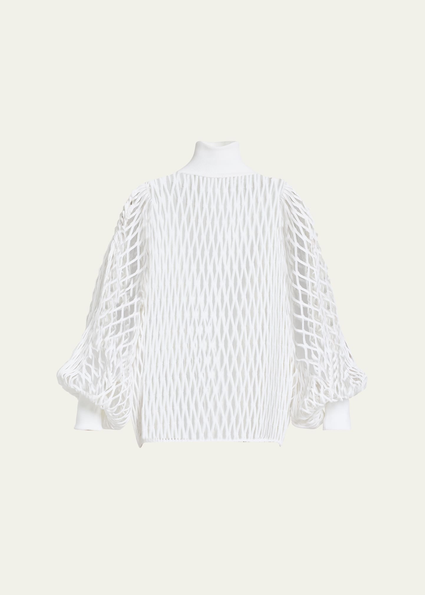Macrame Knit High-Neck Sweater - 1