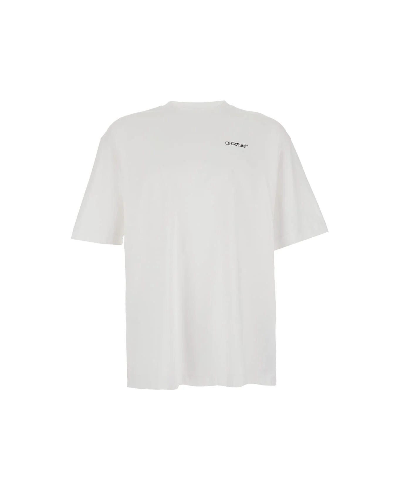White Crew-necktshirt With Logo On Front And Back In Cotton Man - 1
