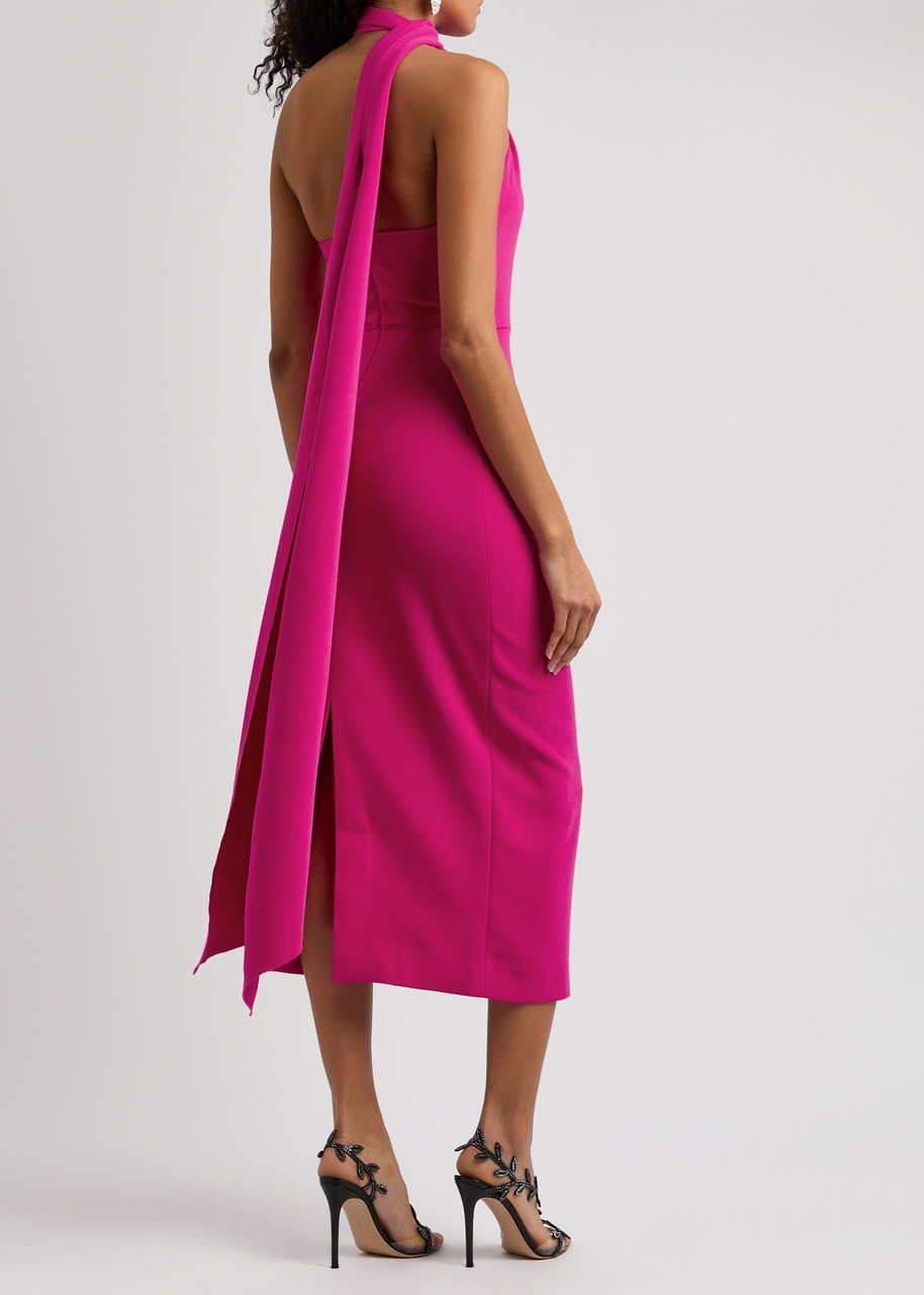 Solace London Samira One-shoulder Scarf-effect Midi Dress - 3