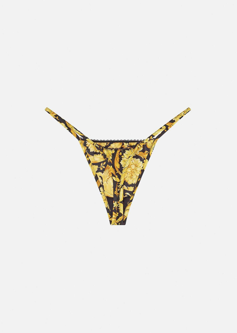 Barocco Print Silk Thong 3