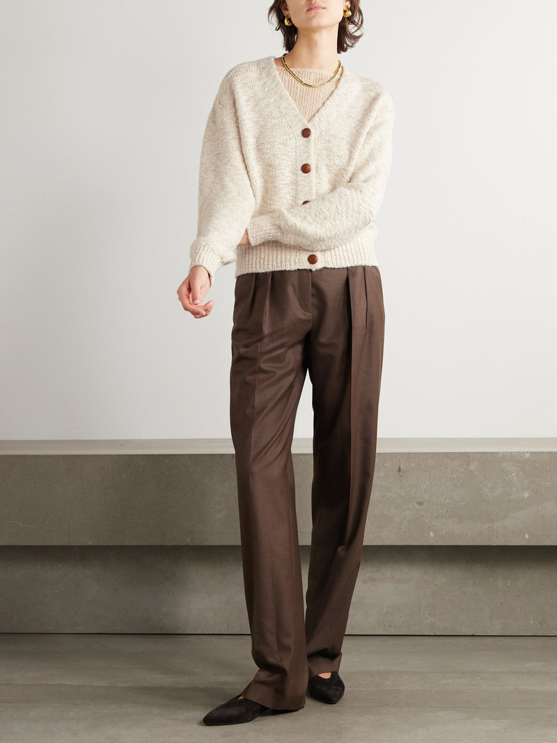 Loro Piana Cashmere-bouclé cardigan Beige outlook