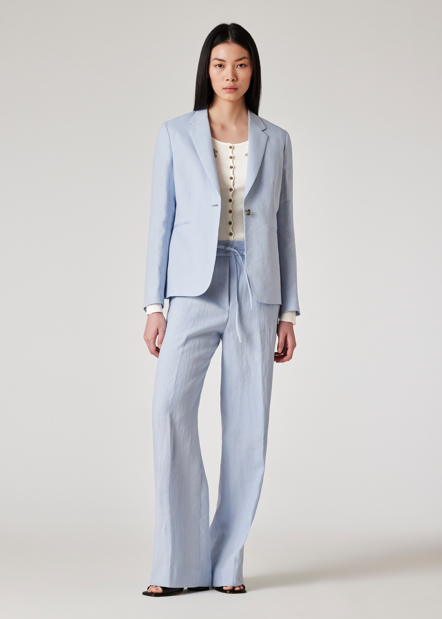 Women's Pale Blue Linen Suit - 11