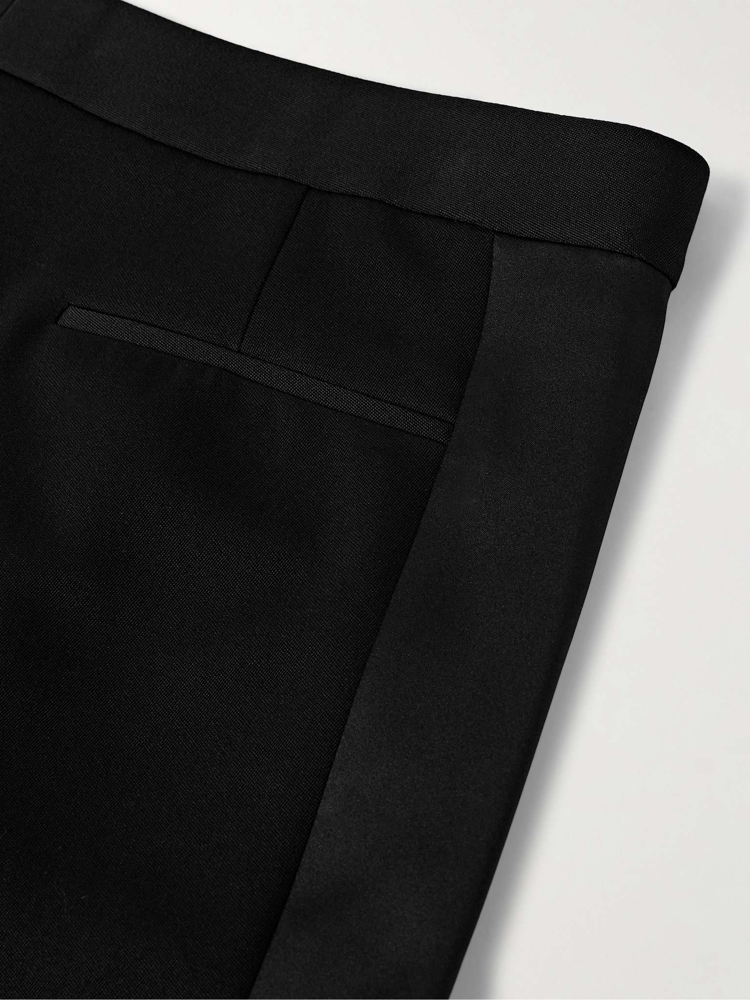 Wide-Leg Pleated Panelled Wool-Twill and Satin Tuxedo Trousers - 7
