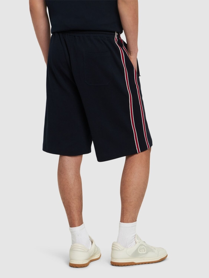 Logo cotton basket sweatshorts - 3