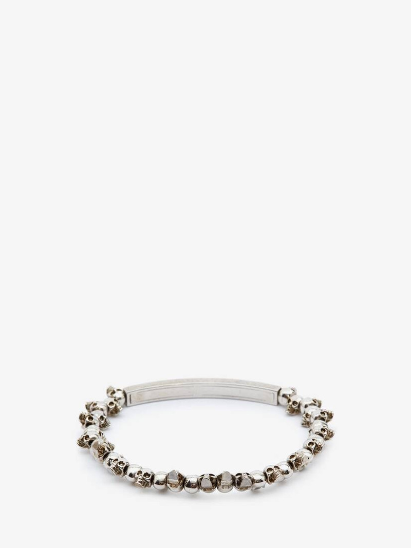 Alexander McQueen Men's Skull Bracelet in Silver outlook