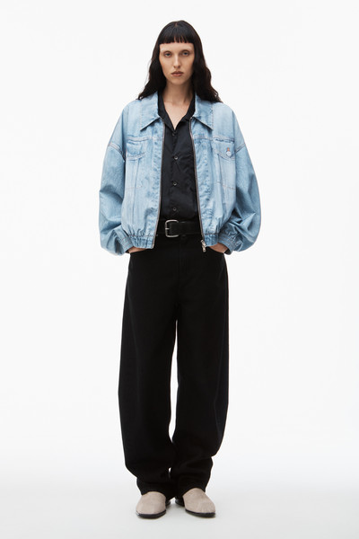 Alexander Wang printed denim bomber jacket in nylon outlook