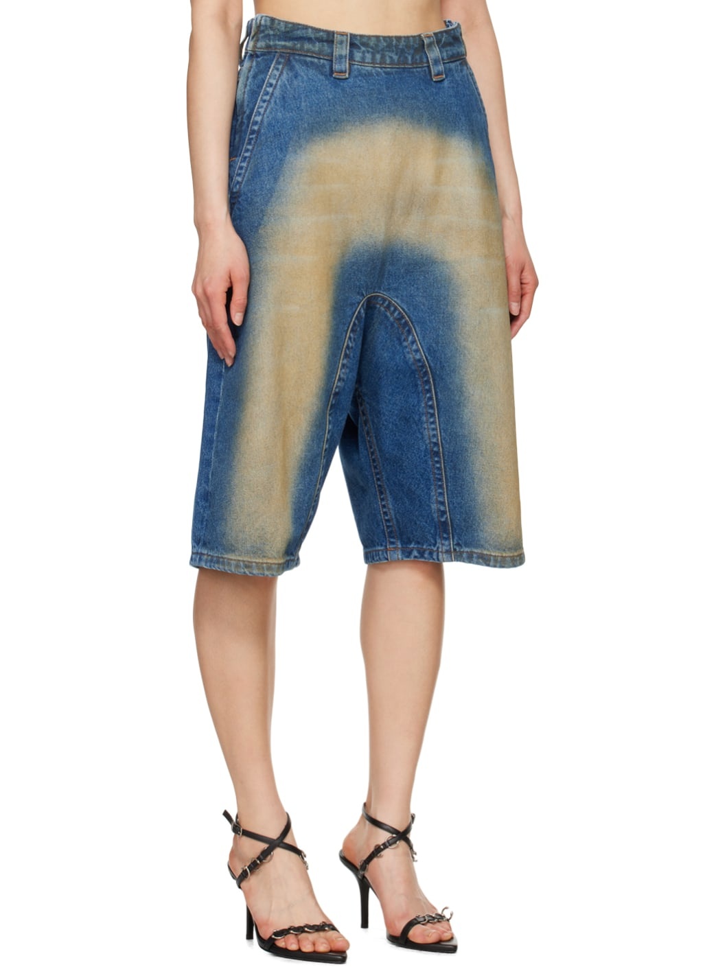 Blue Souffle Denim Shorts - 2