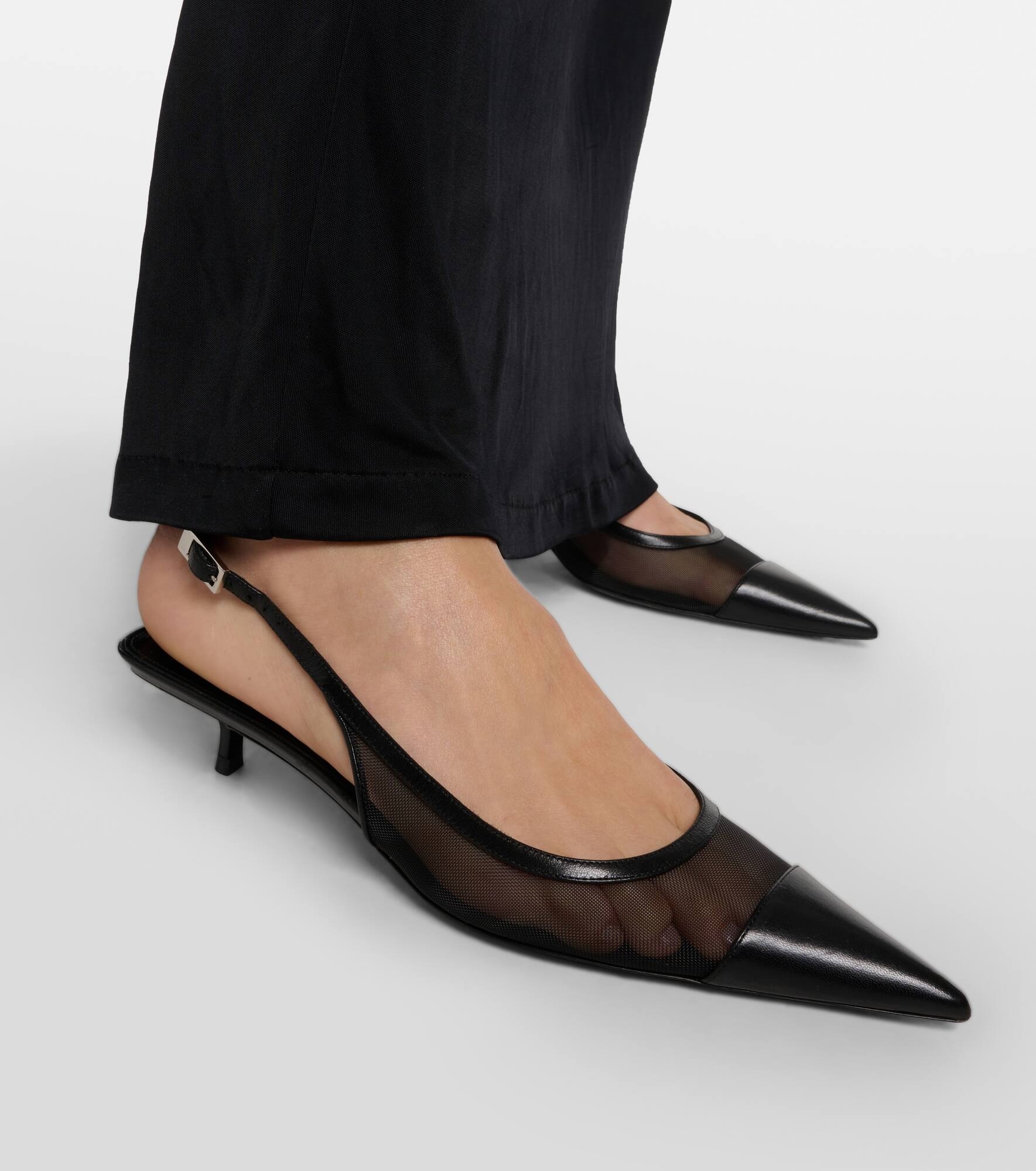 Oxalis 30 leather-trimmed slingback pumps - 4