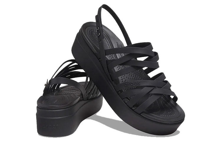 (WMNS) Crocs Brooklyn Strappy Black Sandals 206751-001 - 5