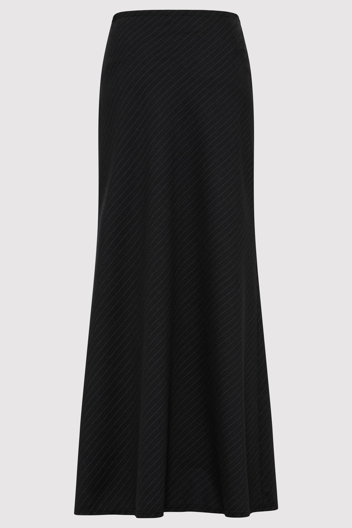 Pinstripe Maxi Skirt - Black - 7