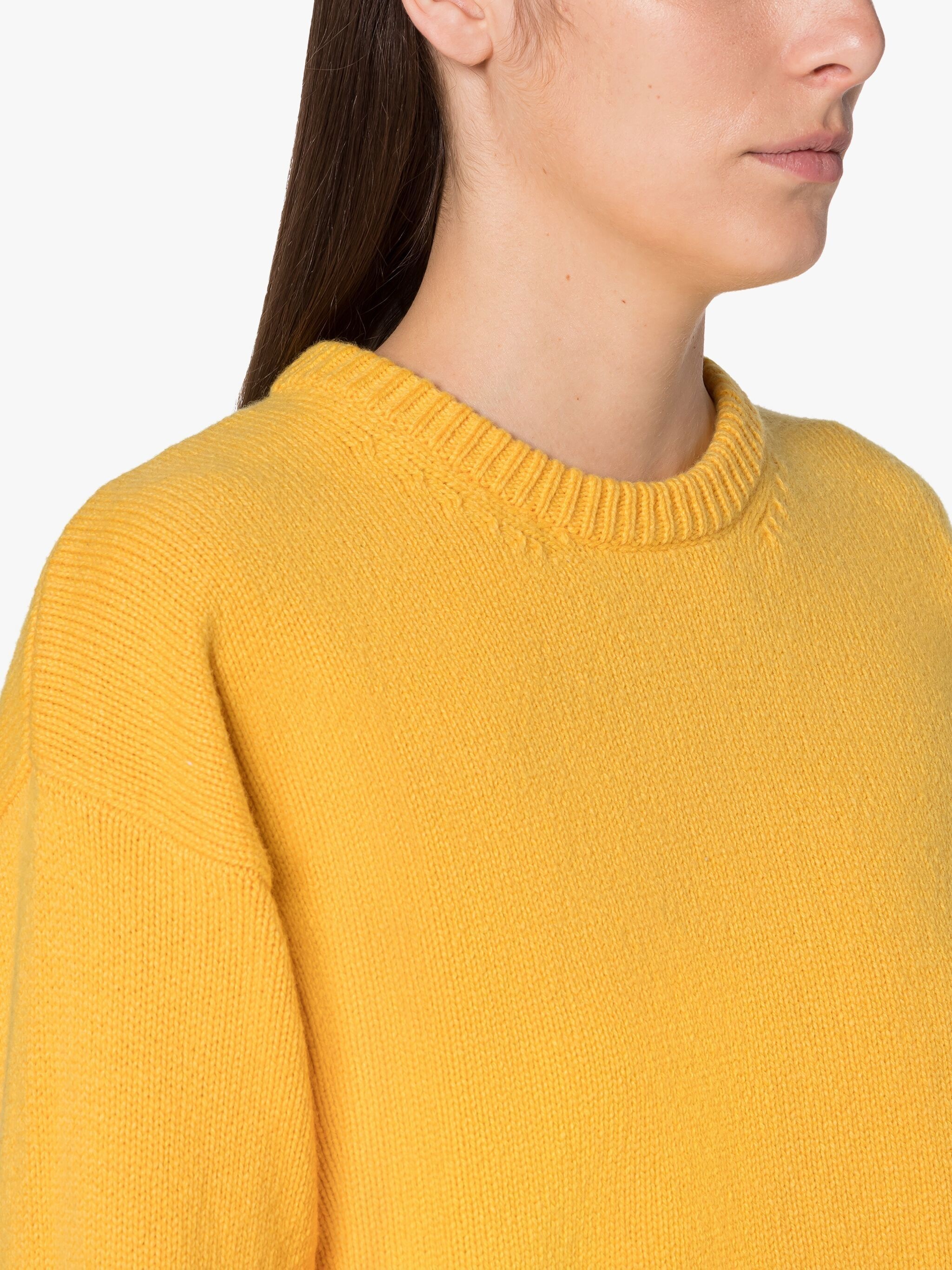 KAYLEIGH YELLOW WOOL CREWNECK SWEATER - 5