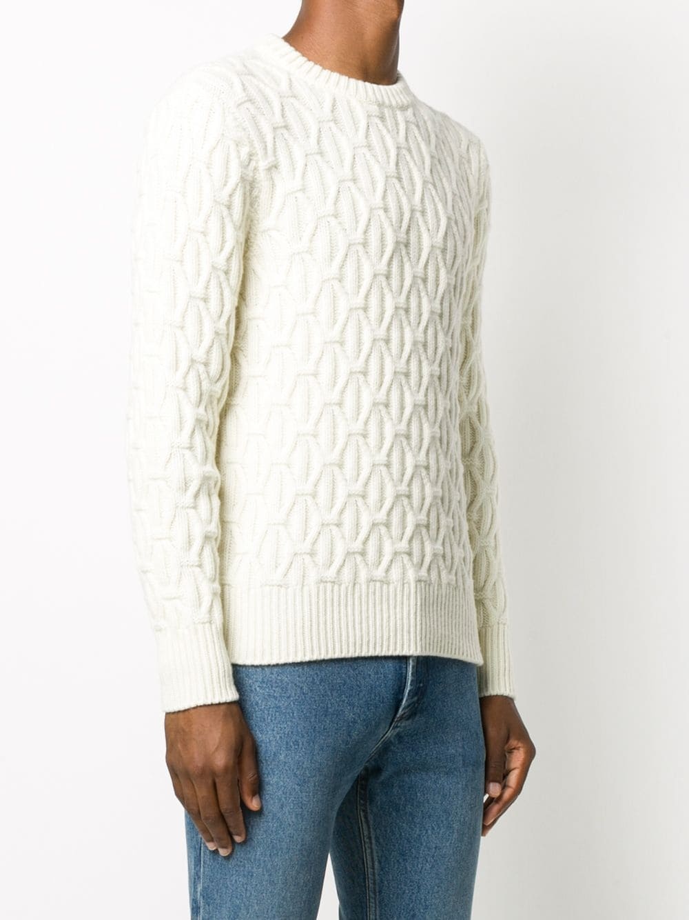 wavy-pattern knitted jumper - 3