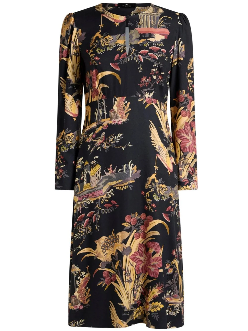 MIDI DRESS IN CRÊPE WITH FLORAL PATTERN - 1