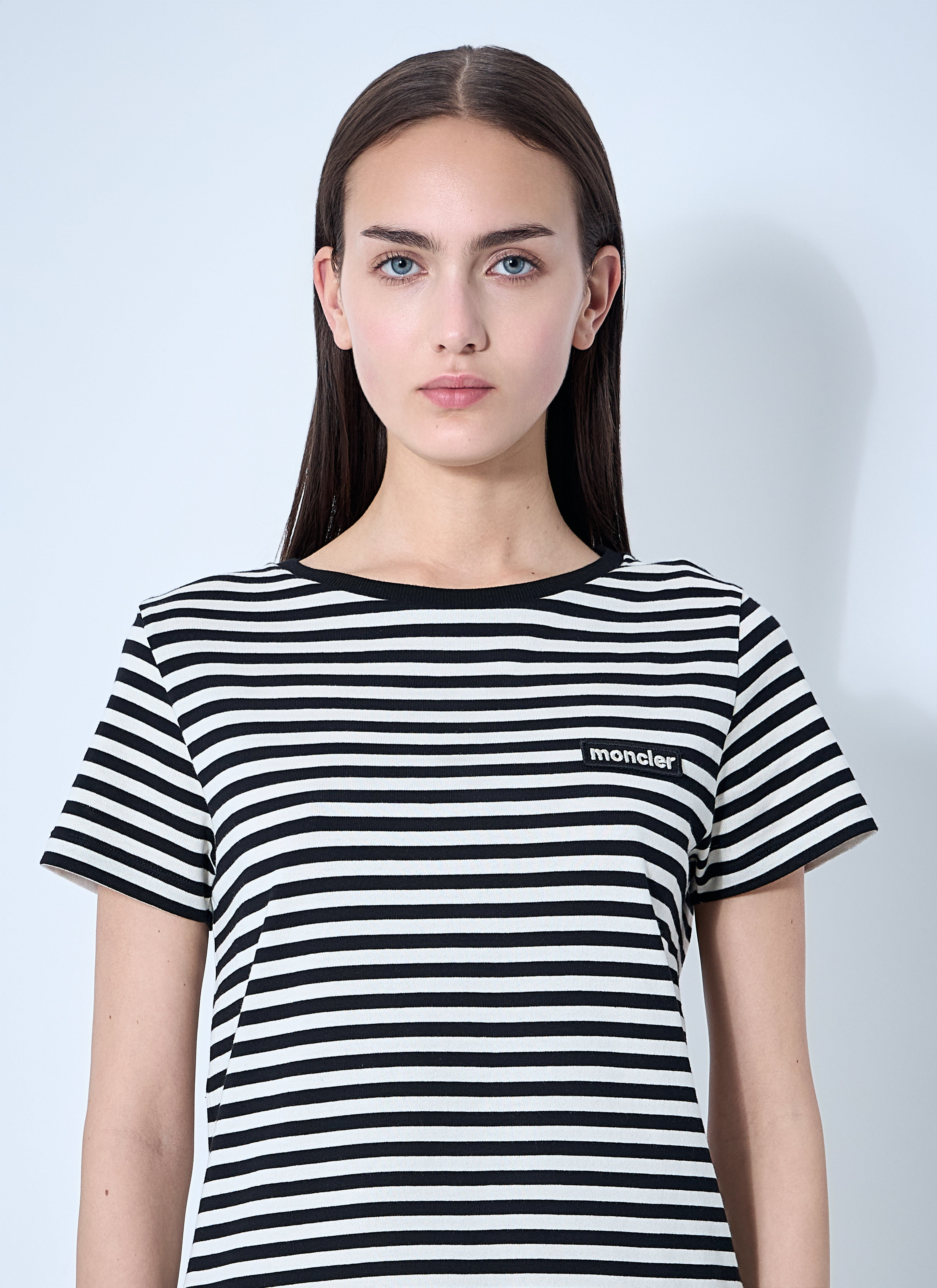Moncler Women Striped Logo Motif T-Shirt - 5