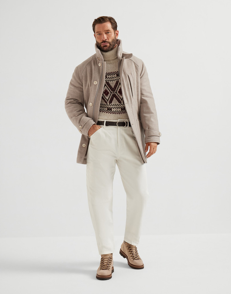 Twisted cotton gabardine ergonomic trousers 4