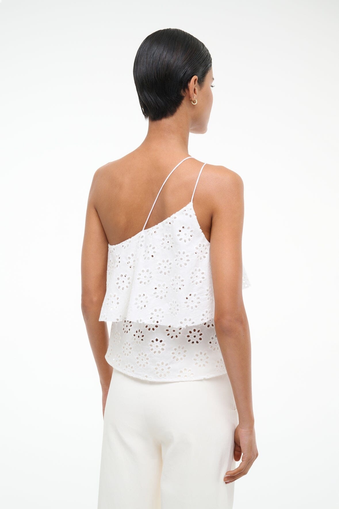 STAUD ISA TOP WHITE EYELET - 3