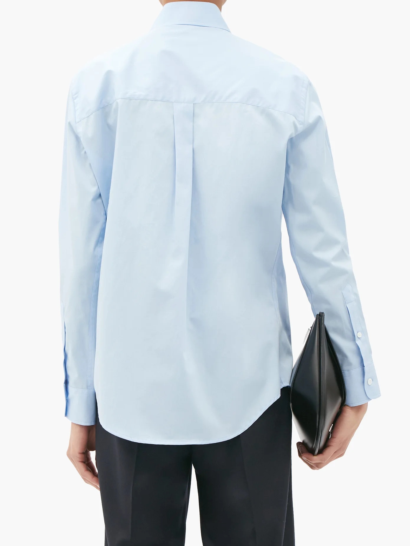 Jabot ruffled-placket cotton-poplin shirt - 5