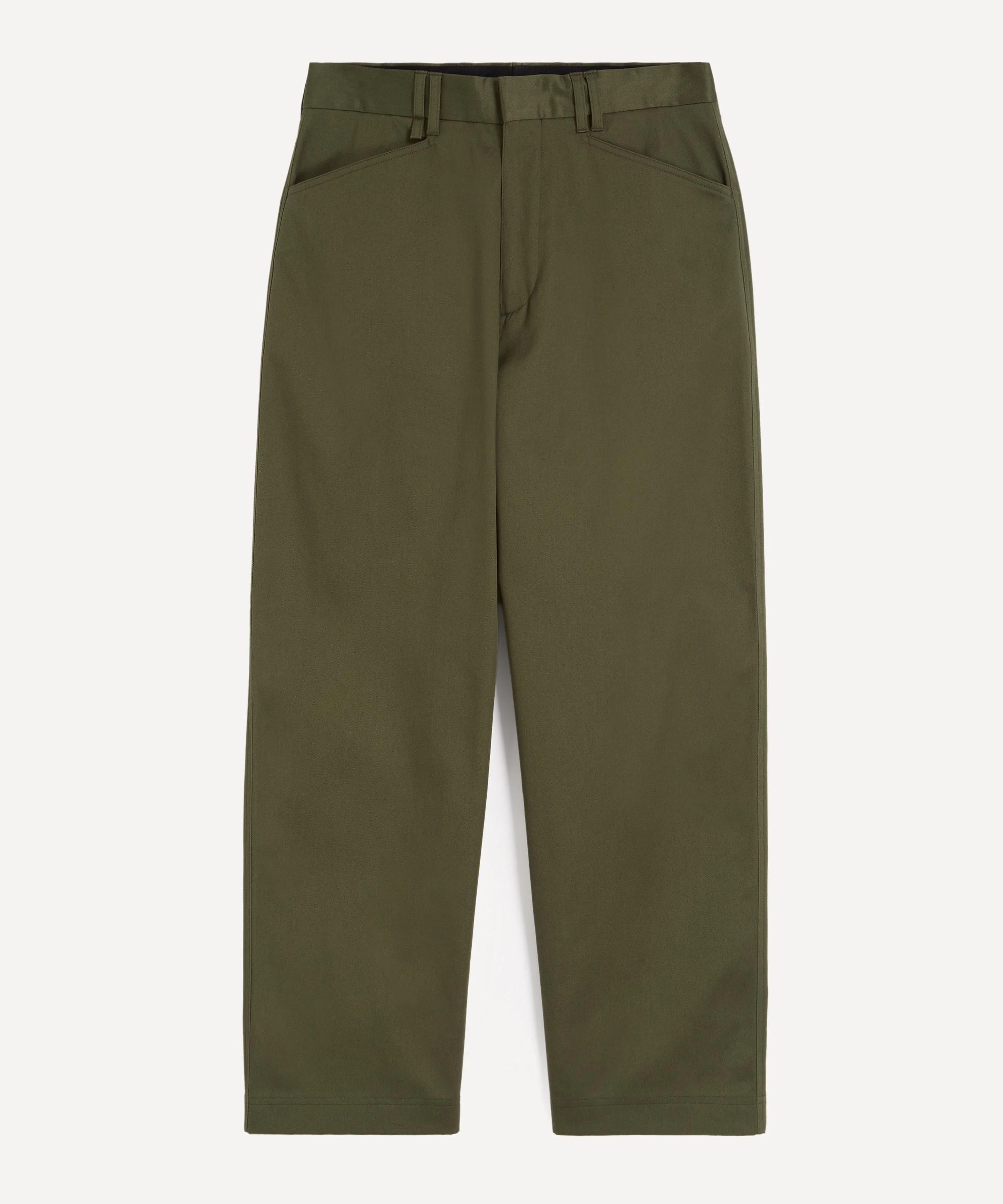 Khaki Relaxed-Fit Stretch-Cotton Chino Trousers - 1