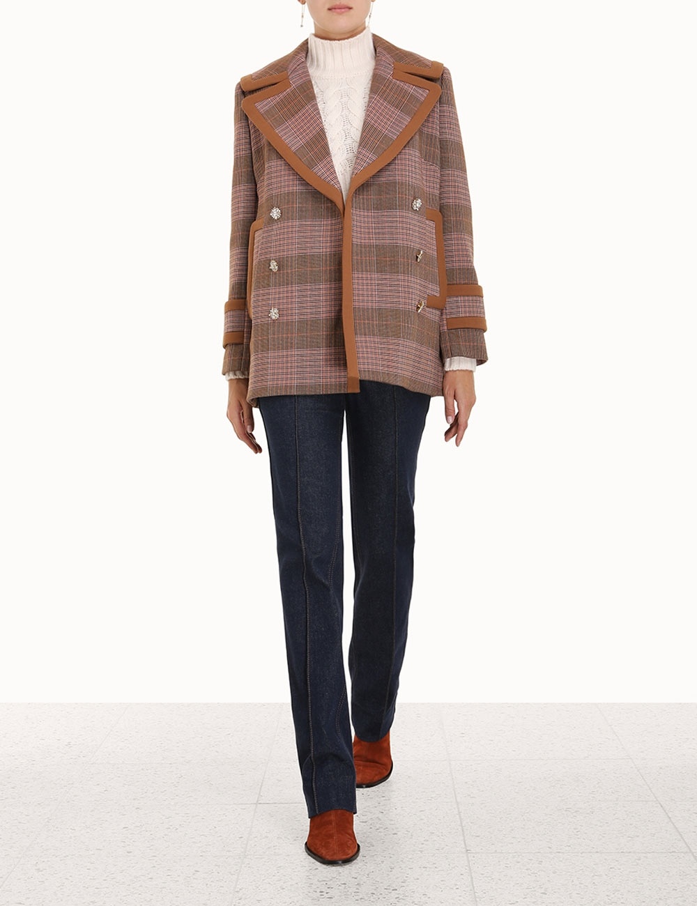 KALEIDOSCOPE CHECK PEACOAT - 7