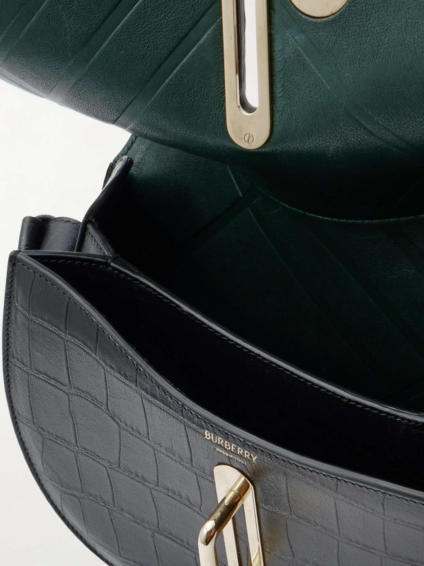 Croc-effect leather shoulder bag Unknown - 5