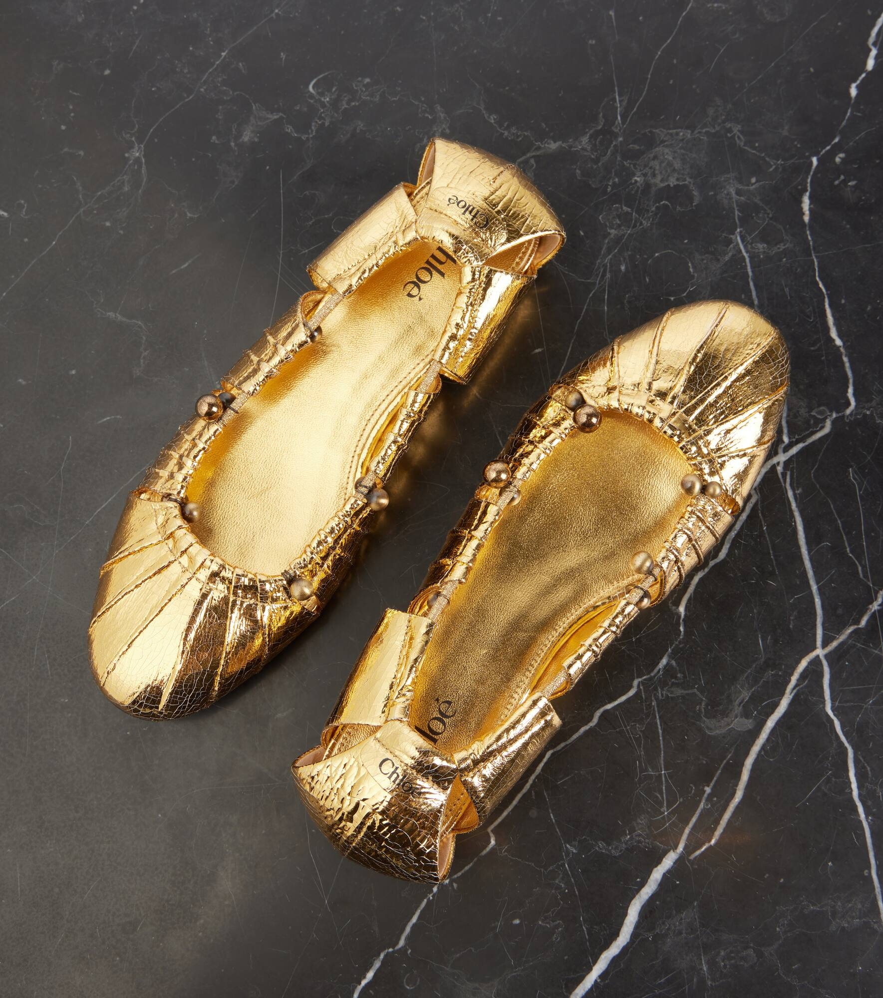 Luna cutout metallic leather ballet flats - 5