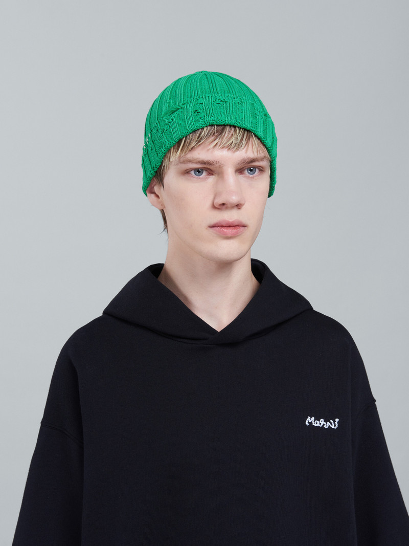 Marni GREEN COTTON BEANIE outlook