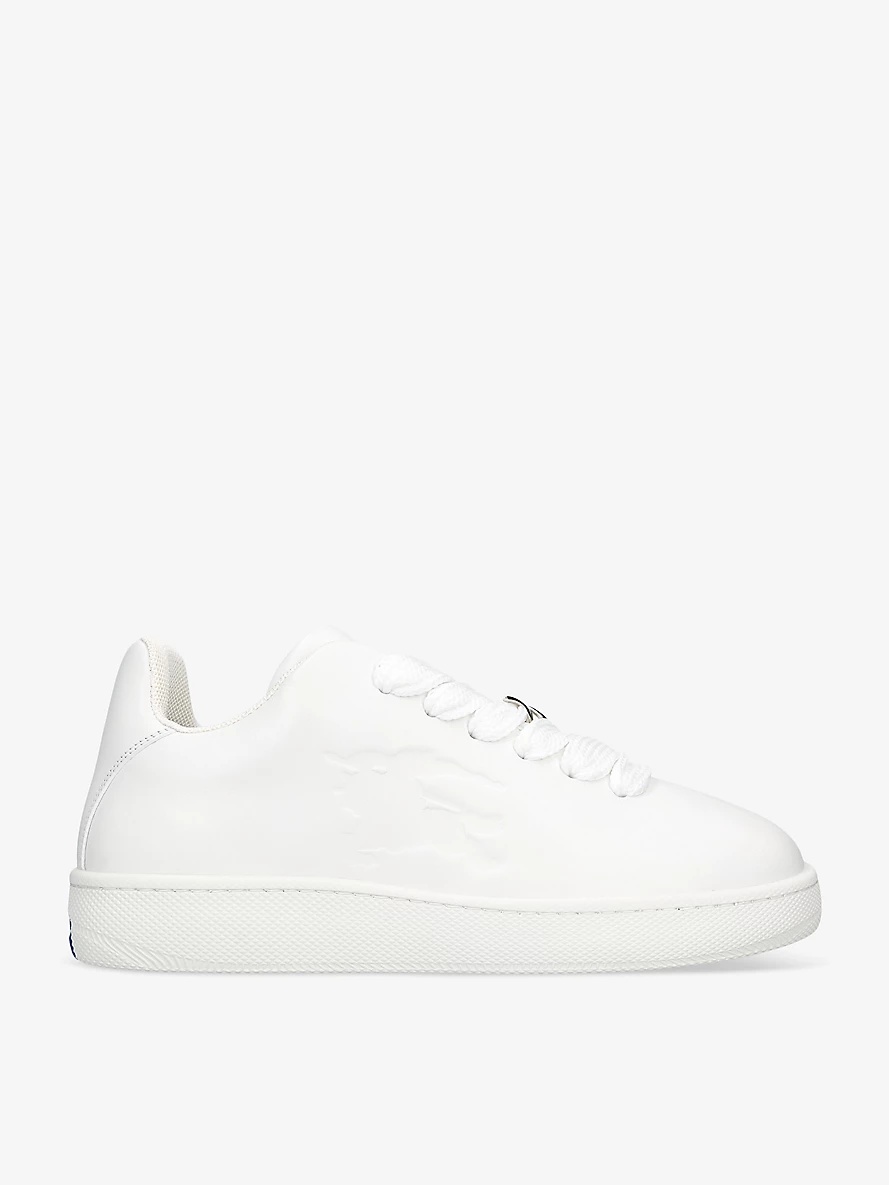 Plaque-embellished leather low-top trainers - 1