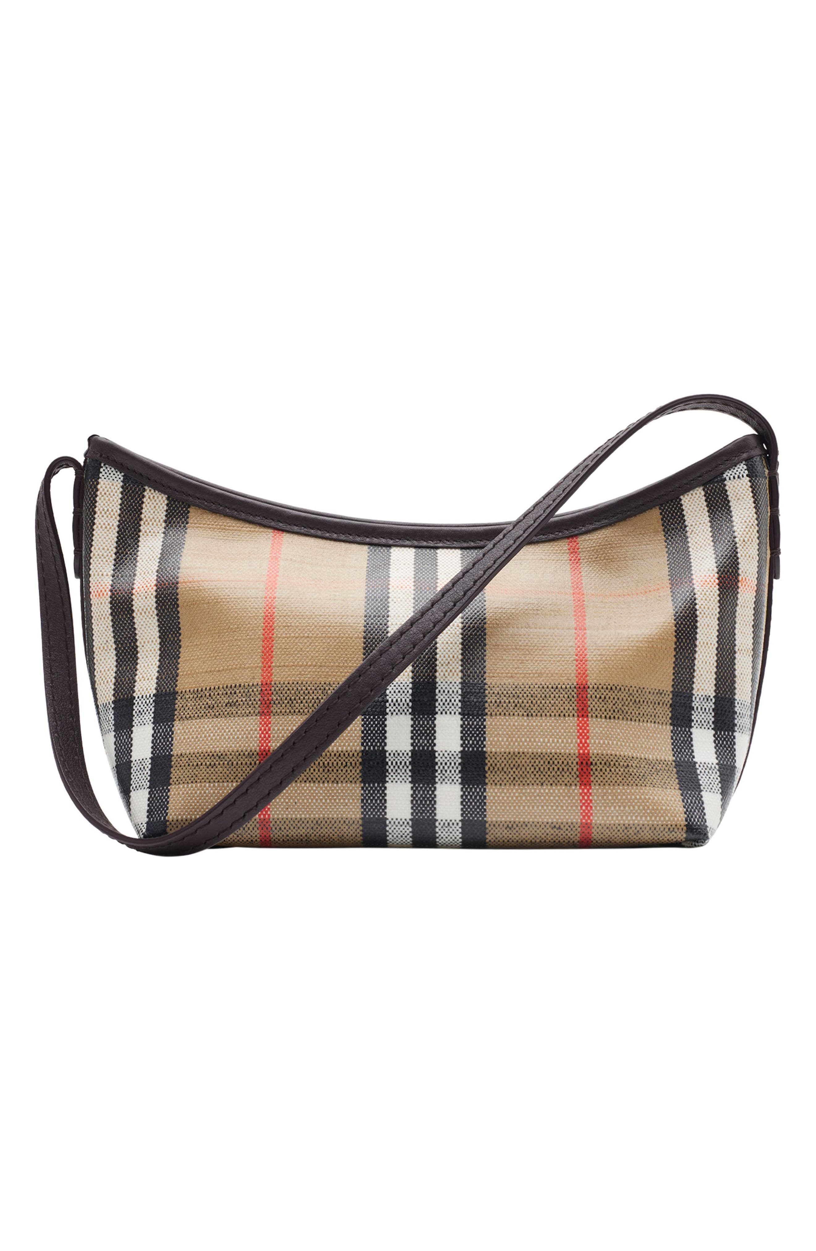 burberry Highlands Coated Canvas Baguette Shoulder Bag in Sand at Nordstrom - 2