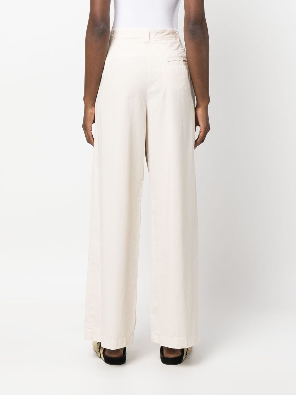 straight-leg cotton trousers - 4