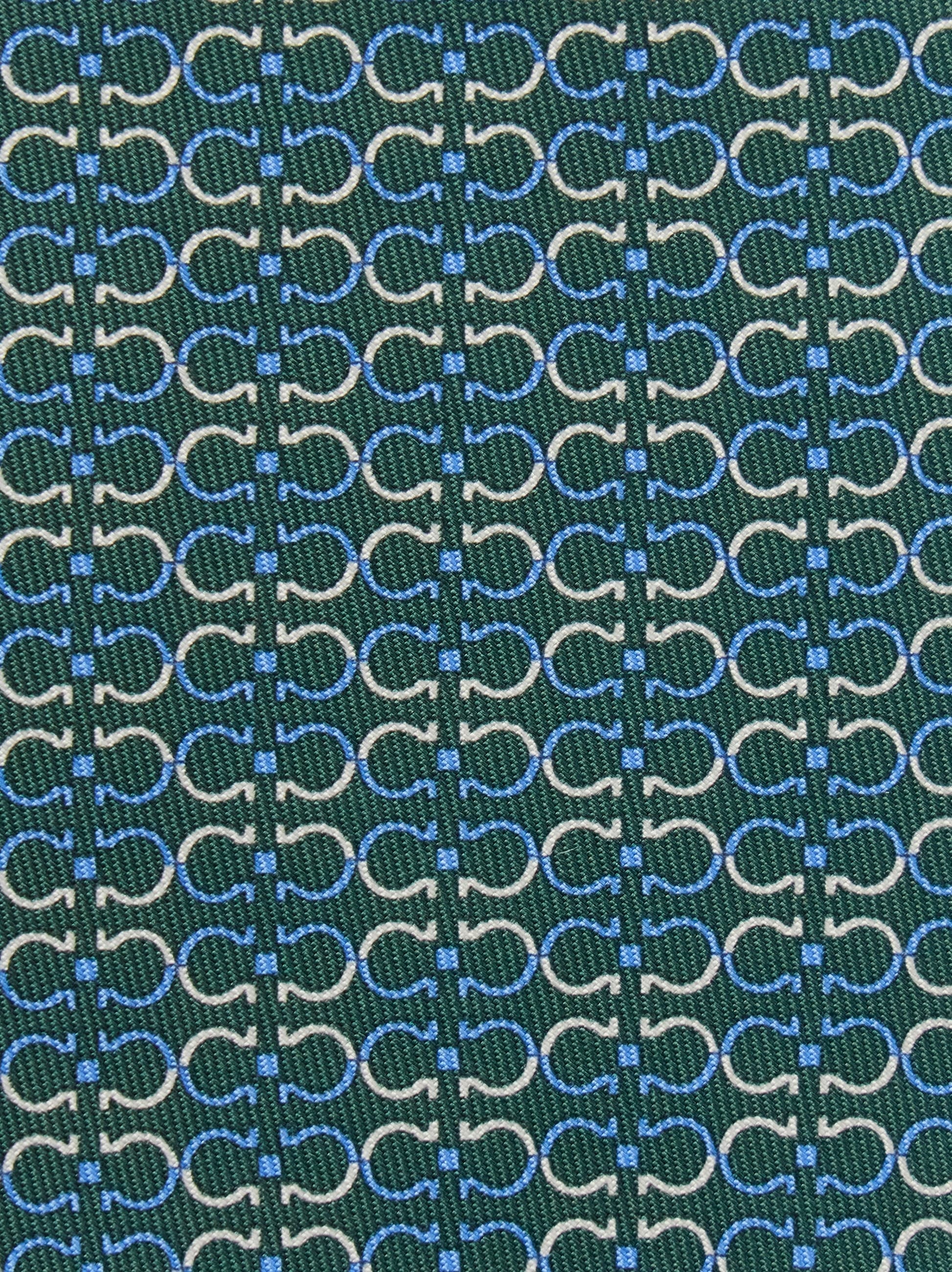 Gancini print silk tie - 2