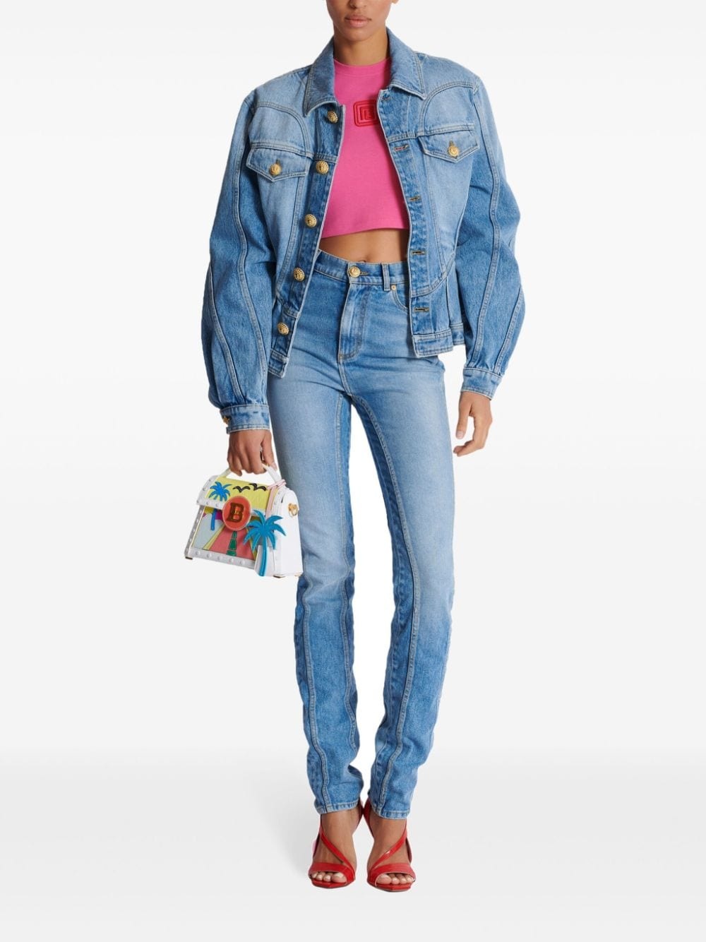 high-rise slim-cut jeans - 2