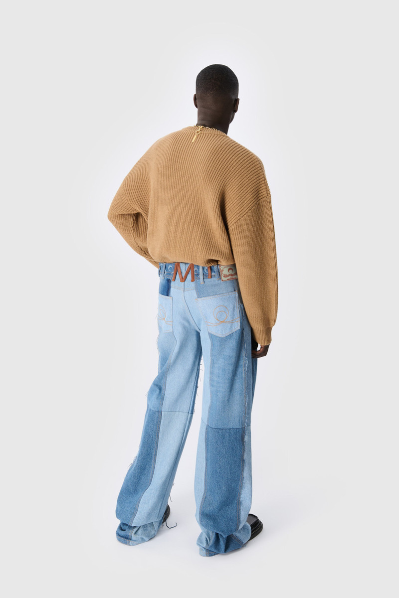 MS Half Cardigan Knit Crewneck Sweater 3