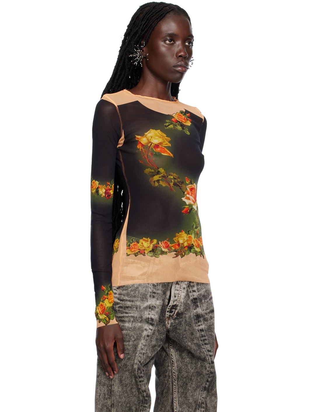 Black Fleurs Petit Grand Long Sleeve T-Shirt - 4