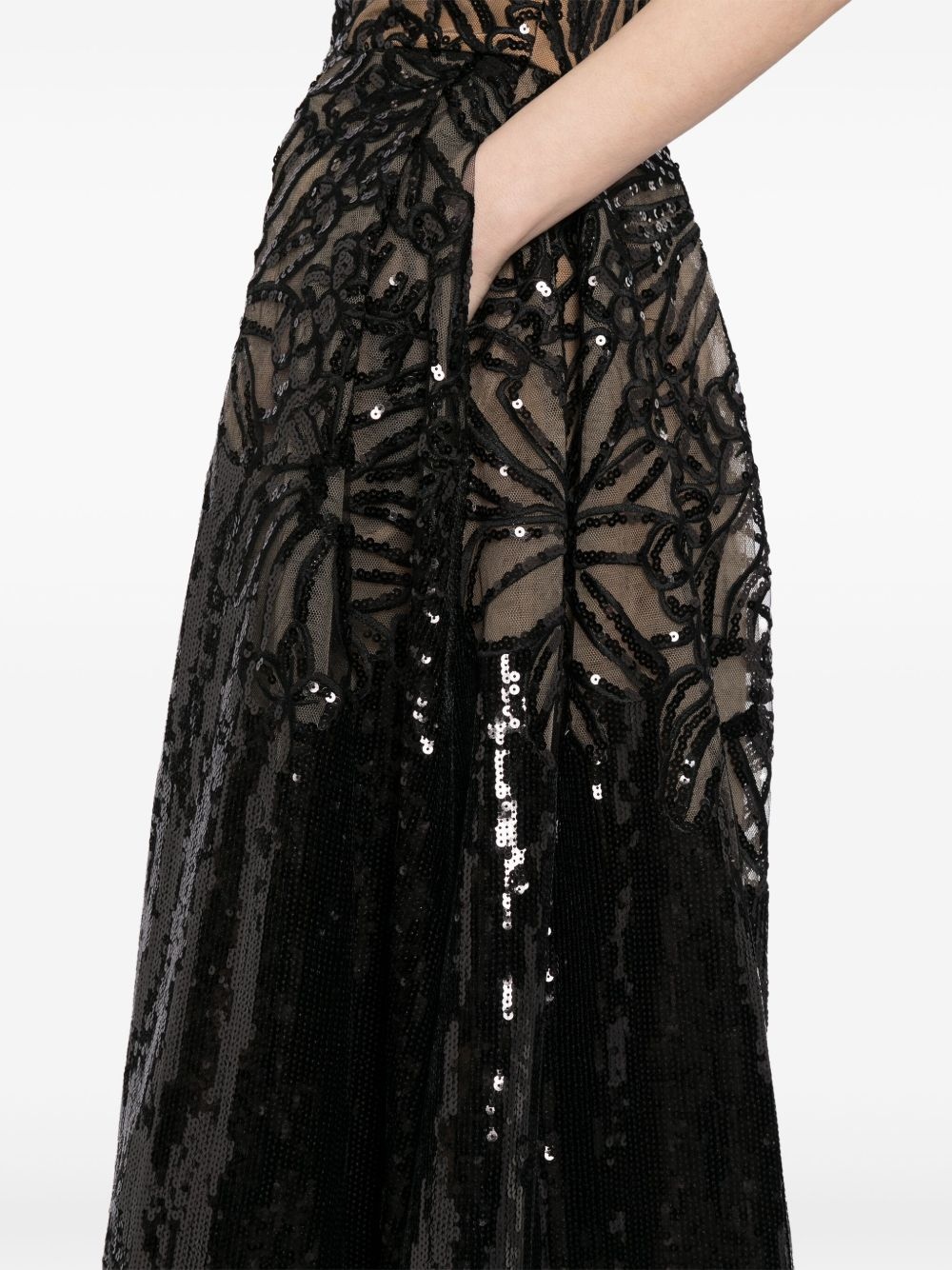 sequin-embroidered gown - 5