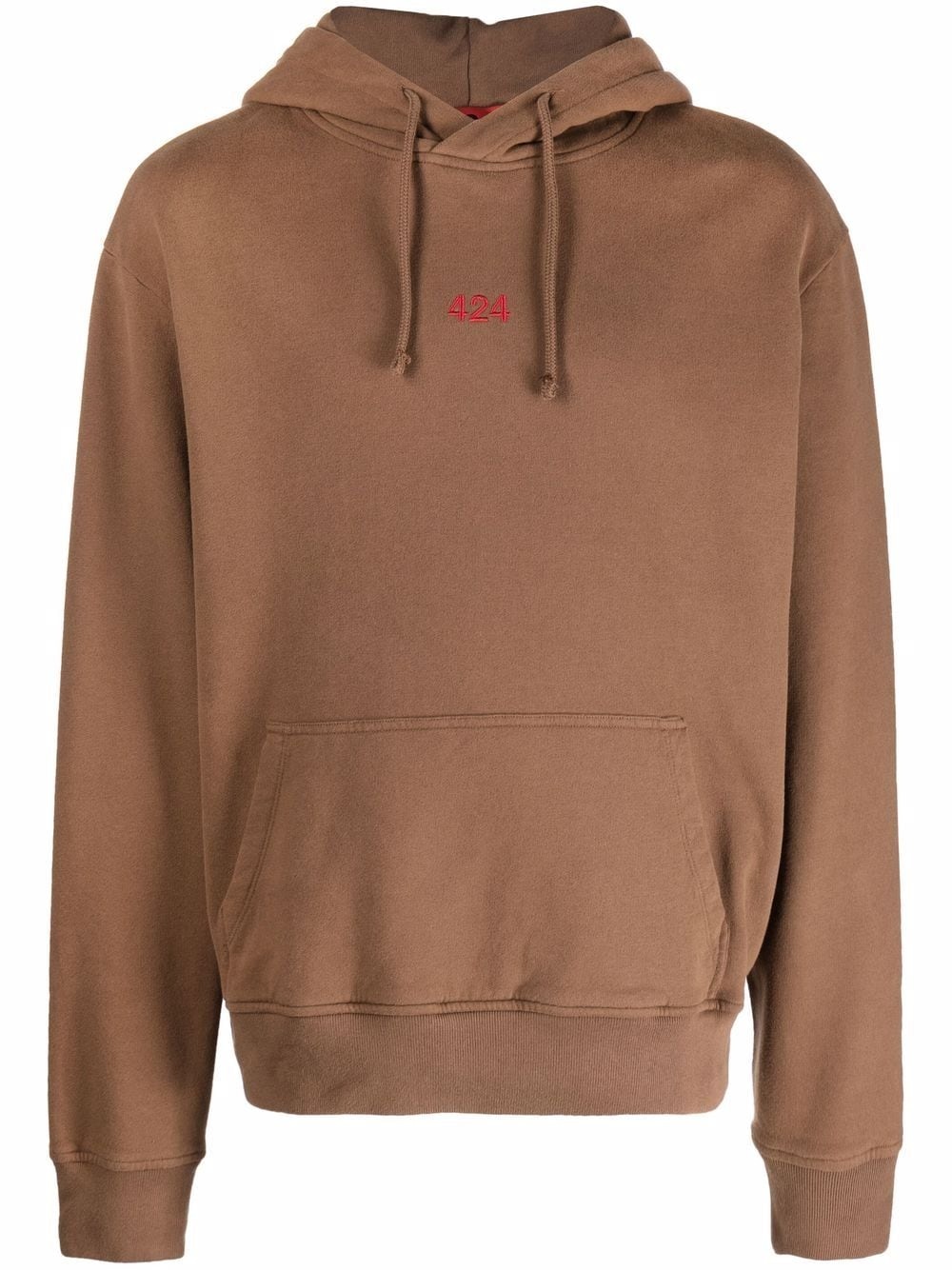 logo-embroidered cotton hoodie - 1